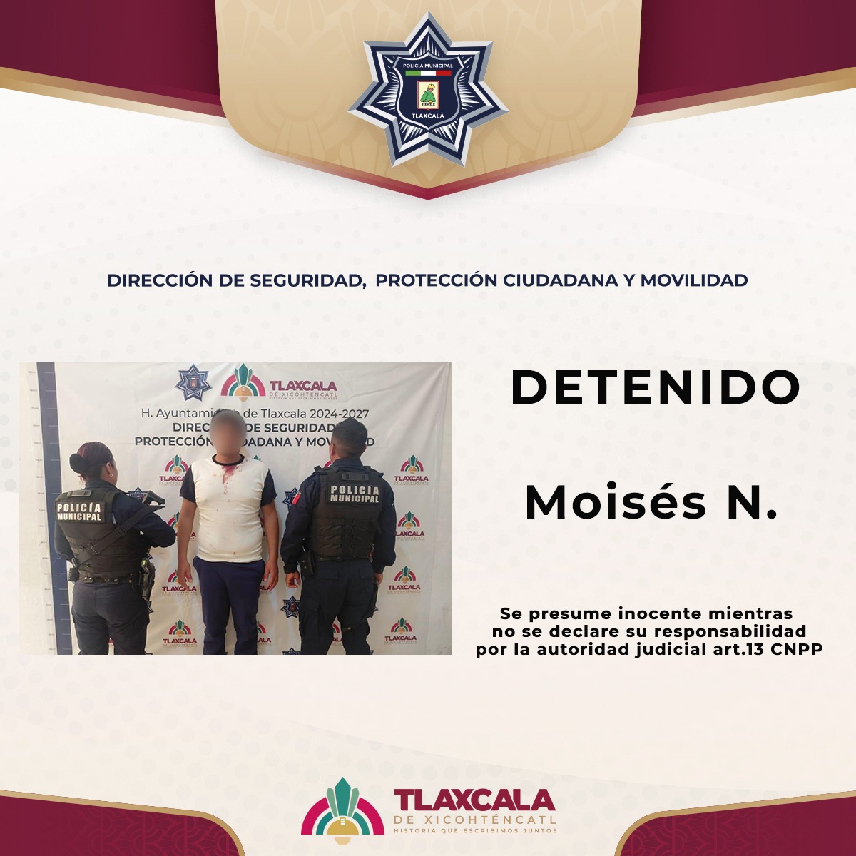 Policía de Tlaxcala detiene a hombre señalado de intentar robar un domicilio
